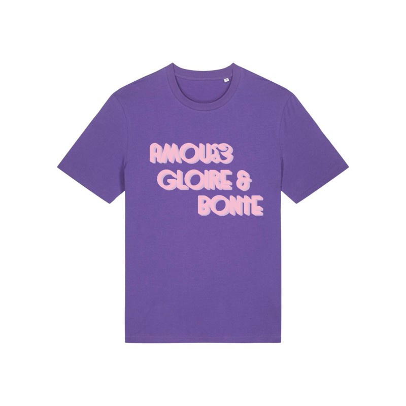 T-Shirt "Amour Gloire et bonté" version violette T-Shirt "Amour Gloire et bonté" version violette
