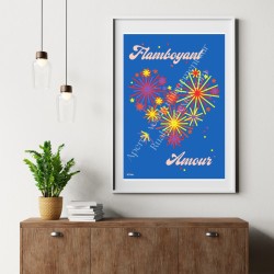 Affiche "Flamboyant amour" version bleue
