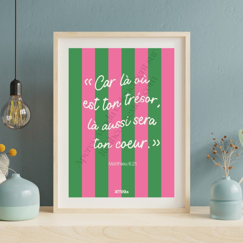 Affiche " Car là où est ton trésor"