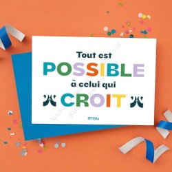 Carte "Tout est possible" Blanche