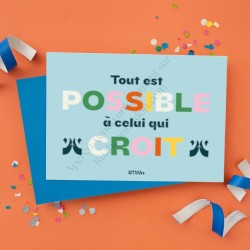 Carte "Tout est possible" version bleue