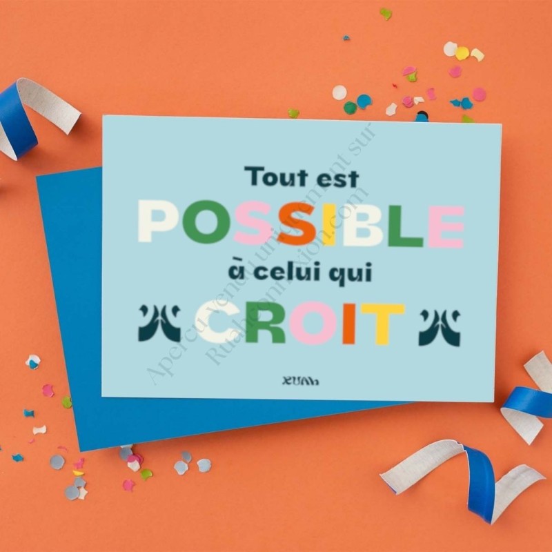 Carte "Tout est possible" version bleue
