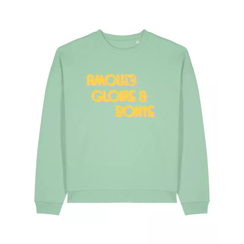 Sweat lumineux en coton bio | Ruah |Modèle Amour | mode éthique