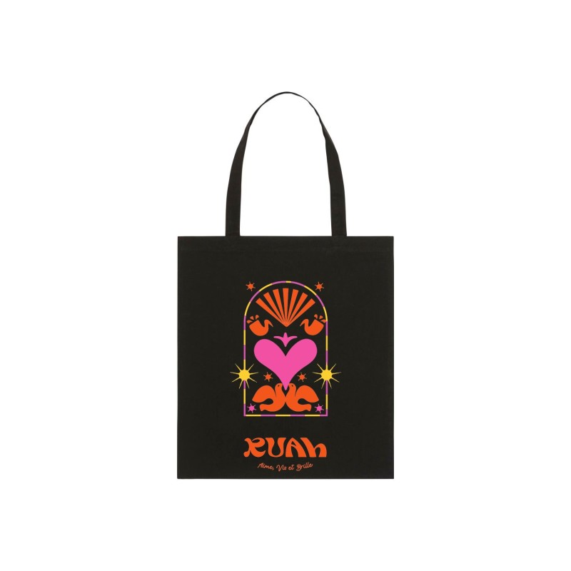 Totebag "Joyfull" Noir et coeur rose Totebag "Joyfull" Noir et coeur rose