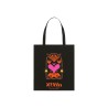Totebag "Joyfull" Noir et coeur rose