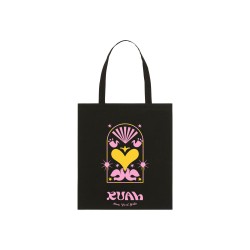 Totebag "Joyfull" Noir et arche rose
