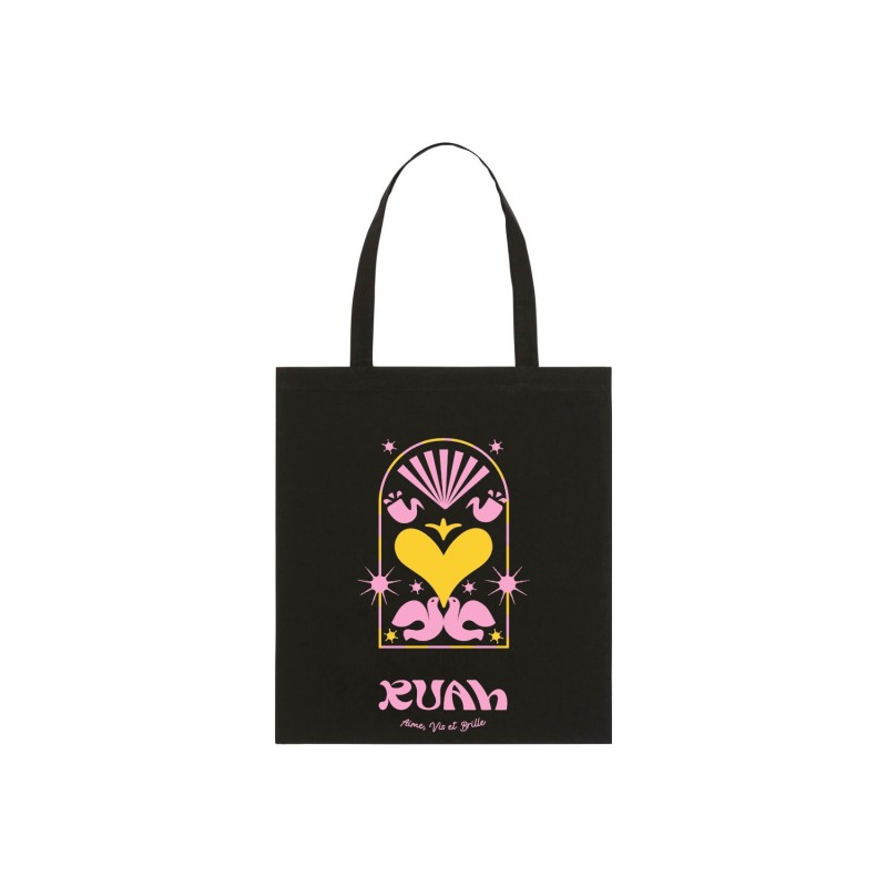 Totebag "Joyfull" Noir et arche rose Totebag "Joyfull" Noir et arche rose