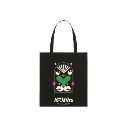 Totebag "Joyfull" Noir et coeur vert