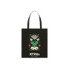 Totebag "Joyfull" Noir et coeur vert
