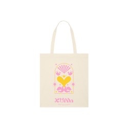 Totebag "Joyfull" Blanc et coeur jaune