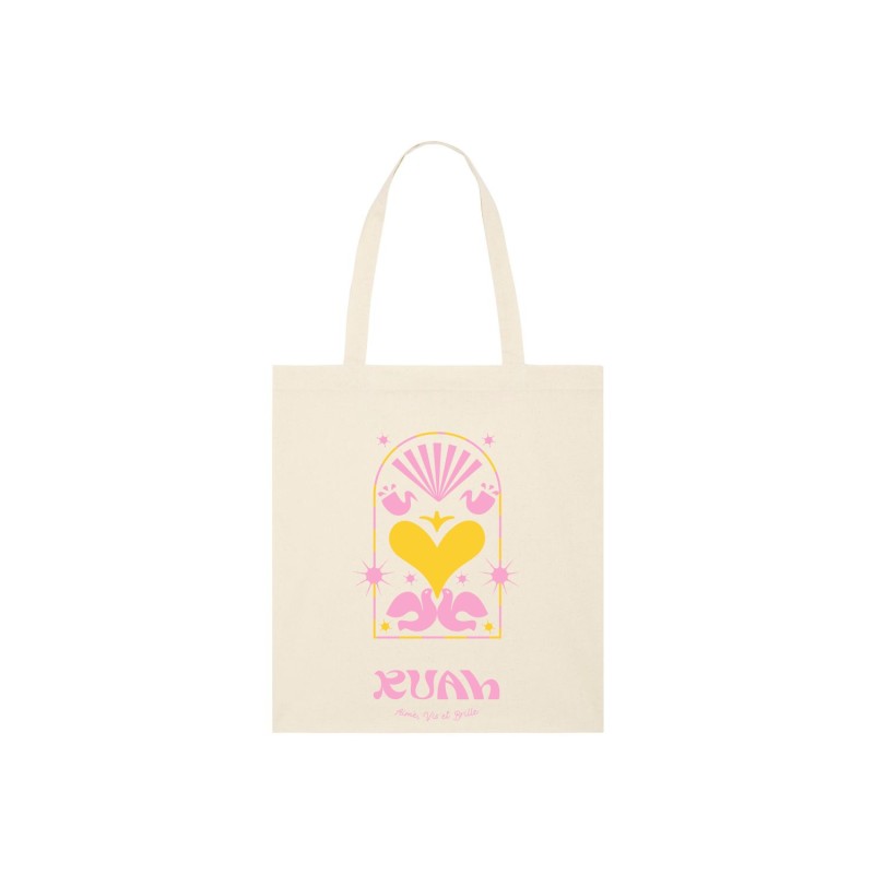 Totebag "Joyfull" Blanc et coeur jaune Totebag "Joyfull" Blanc et coeur jaune