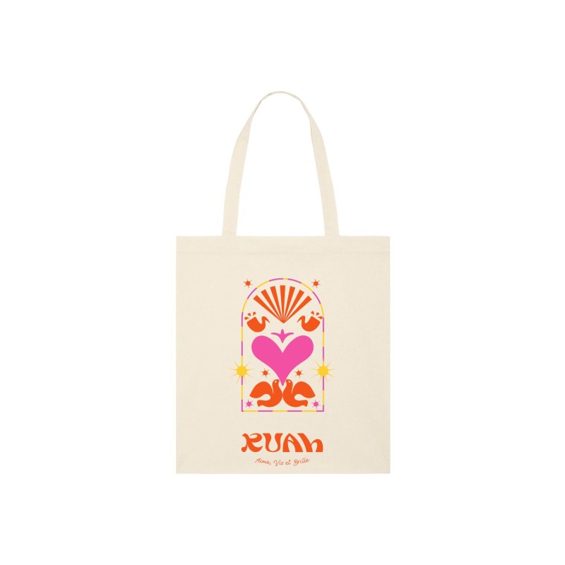 Totebag "Joyfull" Blanc et coeur rose Totebag "Joyfull" Blanc et coeur rose