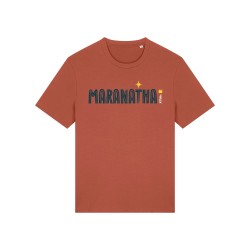 Tshirt "Maranatha" coloris chocolat visuel bleu