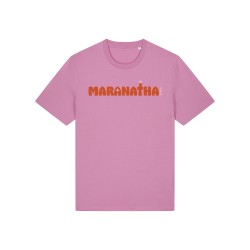 Tshirt "Maran-atha" coloris bubble visuel  orange et rose