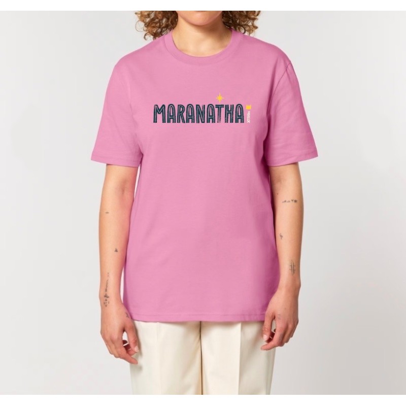 Tshirt  "Maranatha" coloris bubble visuel bleu et jaune
