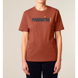 Tshirt "Maranatha" coloris chocolat visuel bleu