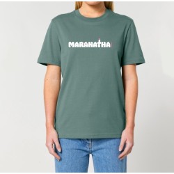 Tshirt "Maran-atha" coloris cèdre visuel blanc et rose