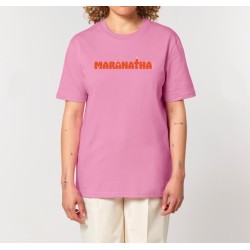 Tshirt "Maran-atha" coloris bubble visuel  orange et rose