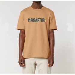 Tshirt  "Maranatha" coloris latte visuel bleu et jaune