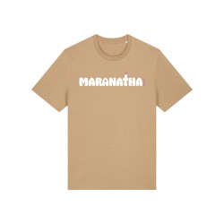 Tshirt "Maran-atha" coloris latte visuel blanc fuchsia
