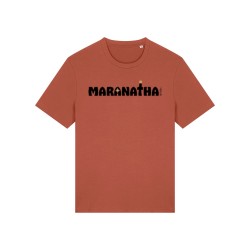 Tshirt "Maran-atha" coloris chocolat visuel noir-doré