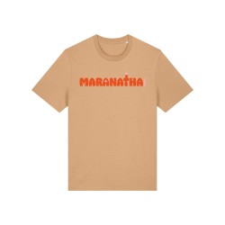Tshirt "Maran-atha" coloris latte visuel orange et rose
